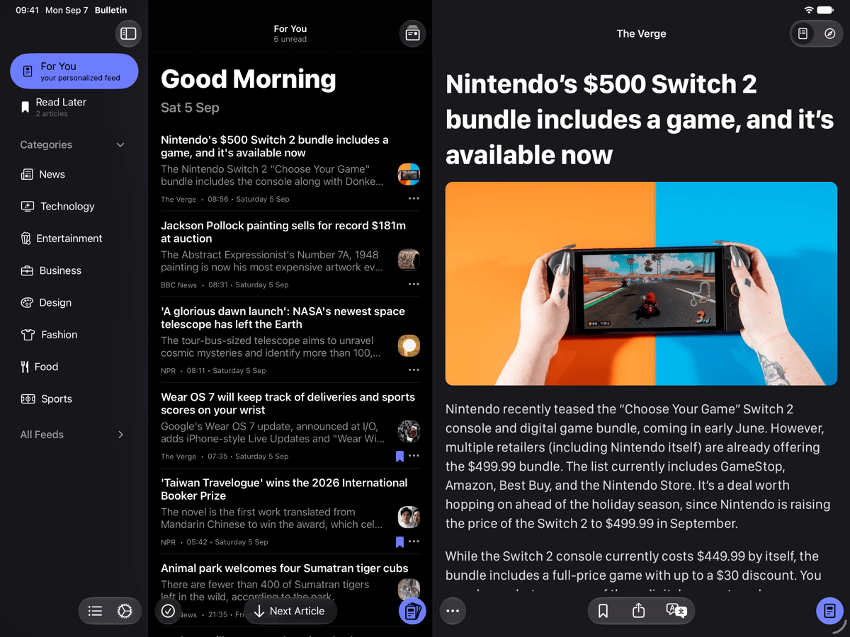 Bulletin iPad screenshot 1