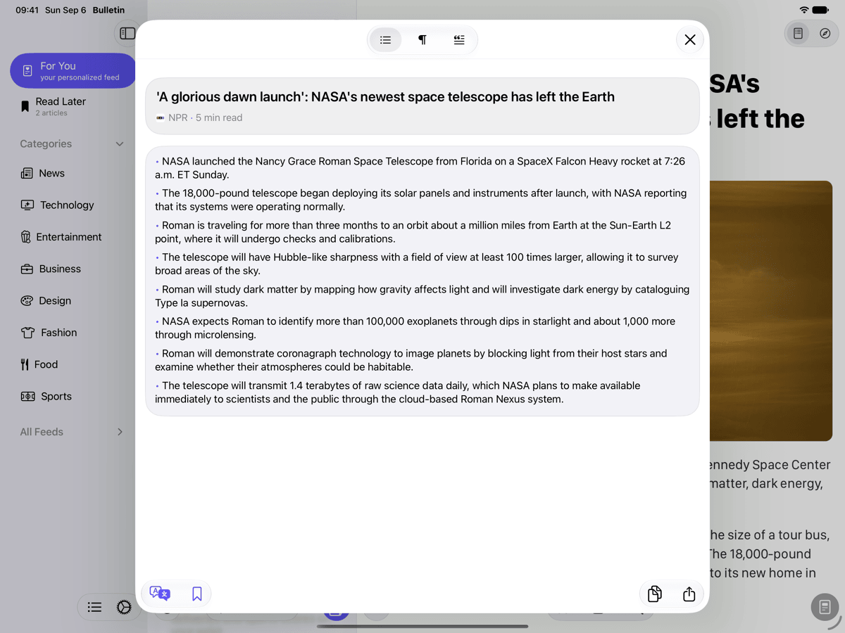 Bulletin iPad screenshot 3