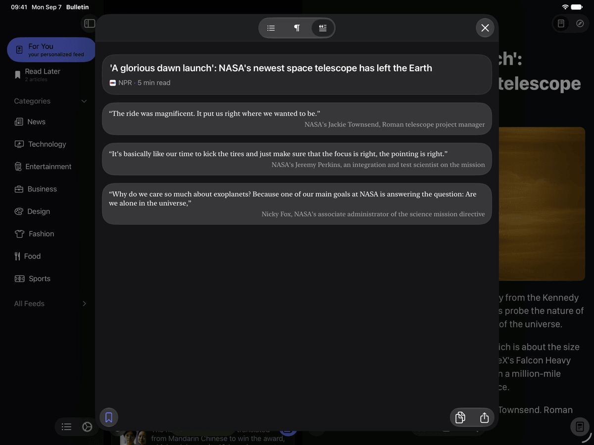 Bulletin iPad screenshot 4